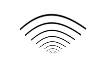 Abstract Perspective Wi-Fi Signal Arcs on Gray