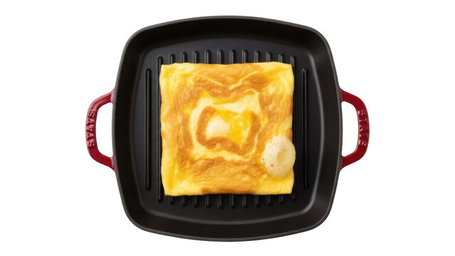 Tamagoyaki Japanese omelette isolated PNG on transparent background, traditional rolled egg dish for breakfast or bento box