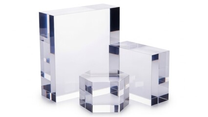 Collection of clear acrylic blocks