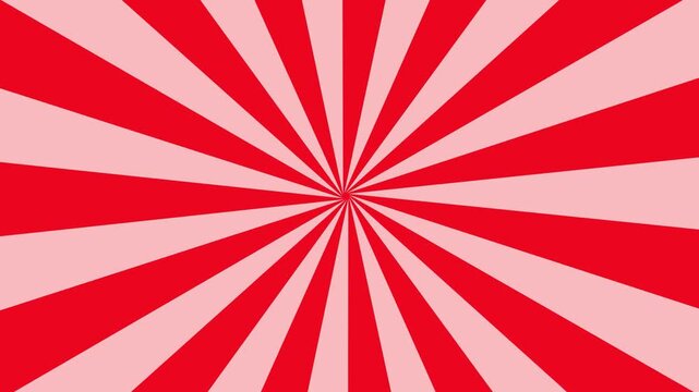 Retro sun rays red color background video 4k