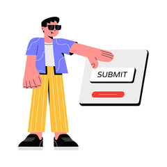 Button Click PNG image on Transparent Background.