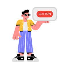 Button Design PNG image on Transparent Background.