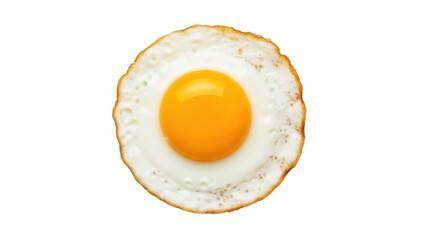 Isolated sunny side up egg for breakfast, simple meal, or restaurant menu. Good source of protein