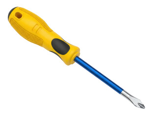 Isolated Phillips head screwdriver featuring blue chrome vanadium steel construction