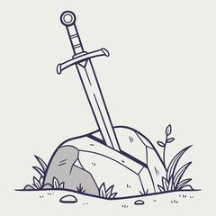 Sword embedded in rock © AE