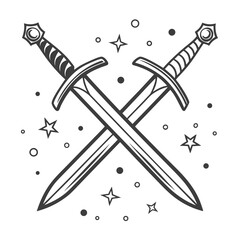 Crossed swords with stars