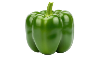 Fresh green bell pepper isolated PNG, vibrant vegetable for healthy eating and cooking in salads and other dishes