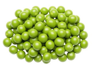 Isolated heap of unripe green plums, overhead shot, fresh fruit, healthy food ingredient