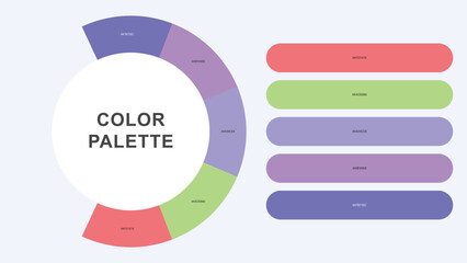 Obraz premium Pastel Color Palette Infographic – Modern Circular Chart with Hex Codes Vector