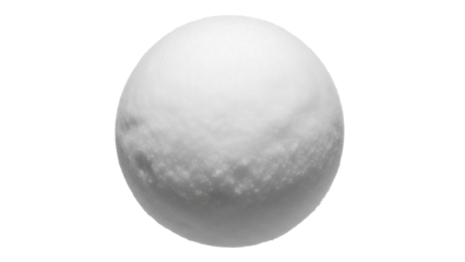 Realistic snow ball PNG isolated on transparent background, winter season element for graphic design and holiday projects