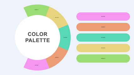 Pastel Color Palette Infographic – Modern Circular Chart with Hex Codes Vector