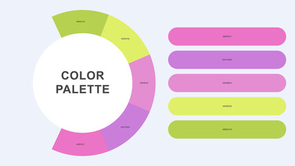 Pastel Color Palette Infographic – Modern Circular Chart with Hex Codes Vector