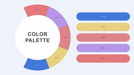 Pastel Color Palette Infographic – Modern Circular Chart with Hex Codes Vector
