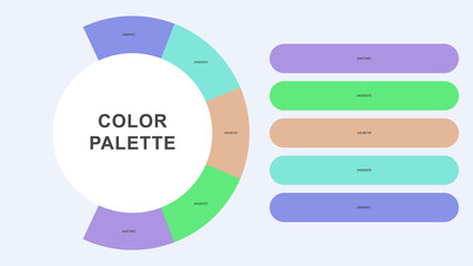 Pastel Color Palette Infographic – Modern Circular Chart with Hex Codes Vector