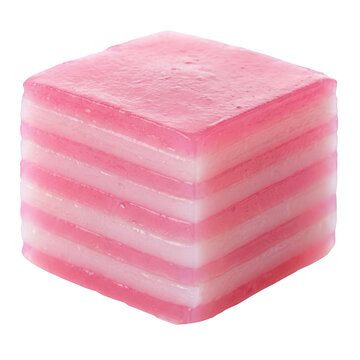 Delightful pink kuih lapis, sweet Asian layer cake dessert and snack