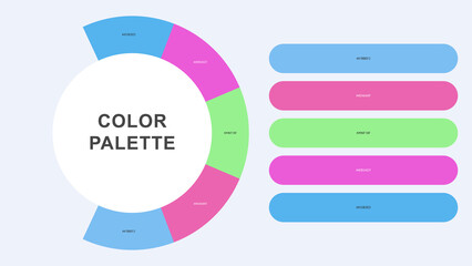 Obraz premium Pastel Color Palette Infographic – Modern Circular Chart with Hex Codes Vector