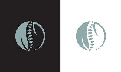 simple and modern spine therapy logo design template elements