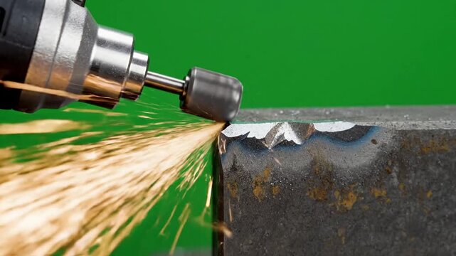 Rotary tool motion in close up detail with rotary tool deburring with rotary effect videos Mission Cordless Power Tools style