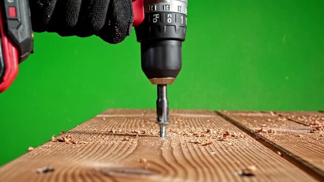 Drill Bit Action with drill/driver driving screws on deck effect videos Mission Cordless Power Tools style featuring drill, driver,