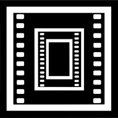 Obraz premium Film Strip Icon Isolated on Black Background