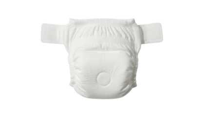Clean White Baby Diaper Product Shot Isolated on White Background