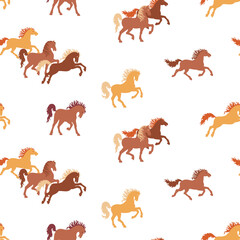 Horses in different poses background