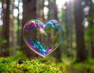 幸福を運ぶ、ハートのシャボン玉