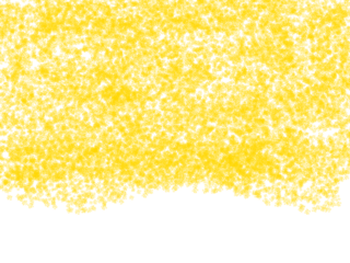 Bright yellow textured background with black speckles and a jagged edge illustration
