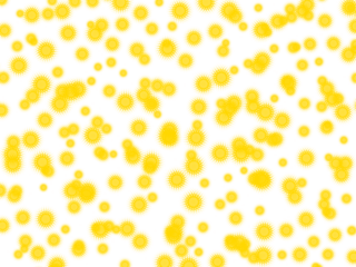 Abstract pattern of yellow dots scattered across a black background illustration