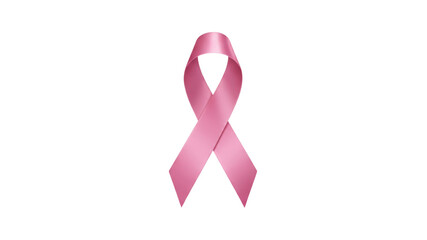 Pink Ribbon Symbol for Breast Cancer Awareness Isolated on White