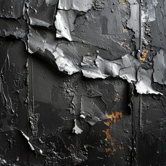 Abstract texture of peeling black paint