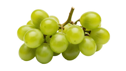 Fresh green grapes PNG isolated on transparent background, healthy fruit with stem for food and nutrition concepts