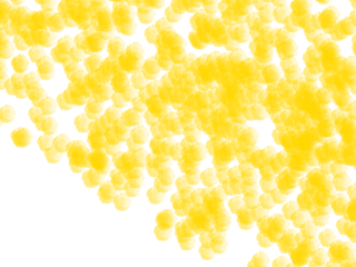 Abstract pattern of scattered yellow circles on a black background illustration