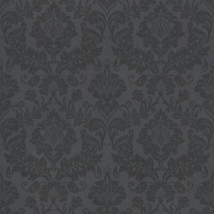 Black Damask Fabric Texture