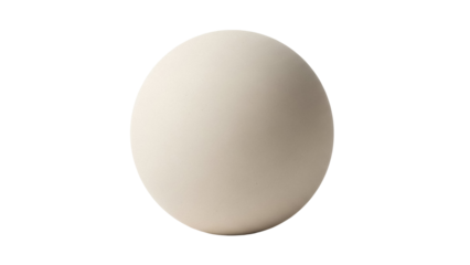 Smooth light beige sphere isolated PNG on transparent background, simple round shape for graphic design and decoration