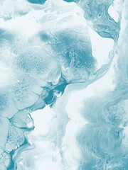 Creative abstract blue hand painted background, marble texture, abstract ocean, snow, winter, ice, cold, acrylic