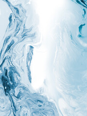 Blue creative abstract hand painted background, marble texture, abstract ocean, snow, winter, ice, cold, acrylic