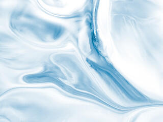 Blue creative abstract hand painted background, marble texture, abstract ocean, snow, winter, ice, cold, acrylic