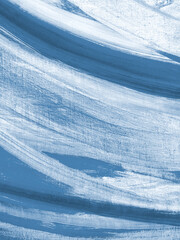 Blue and white stripes, creative abstract hand painted background, brush texture, acrylic painting on canvas.