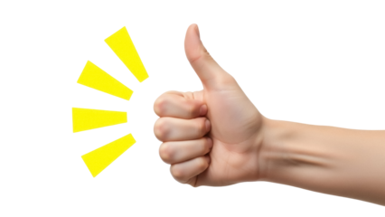 Isolated hand gesture of approval, a positive symbol of agreement, success, and support
