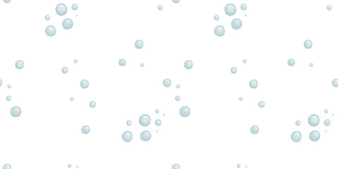 Seamless pattern with water bubbles, hand drawn repeating texture backdrop. Allover print on white background