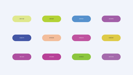 Pastel Color Palette Swatches with Hex Codes &ndash; UI Buttons Vector