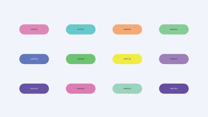 Pastel Color Palette Swatches with Hex Codes &ndash; UI Buttons Vector