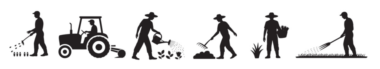 farmers performing various agricultural tasks with a tractor  © dgkla