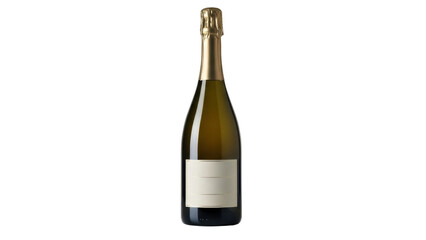 Isolated bottle of sparkling wine or champagne with label, perfect for celebrating new year