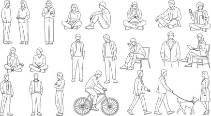 Set of decorative feather silhouette vector illustration, tribal, bohemian, native american, patterned, ethnic, spiritual, tattoo design elements, black and white minimal graphic collection.