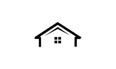 Fototapeta premium Minimalist Black Outline of a House with a Window.