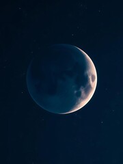 Fototapeta premium Vast lunar orb hanging in dark, star-dusted sky, a majestic celestial body looming over the night, sphere, night sky