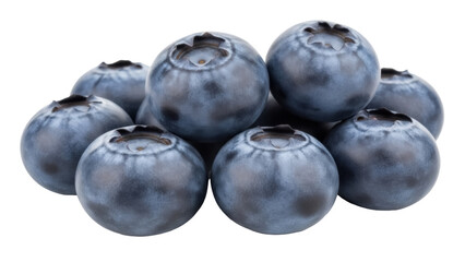 Pile of fresh blueberries PNG isolated on transparent background, antioxidant-rich fruit for healthy eating and culinary use