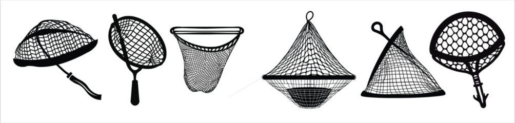 fishing nets vector silhouette bundle fishing nets © Xkkla